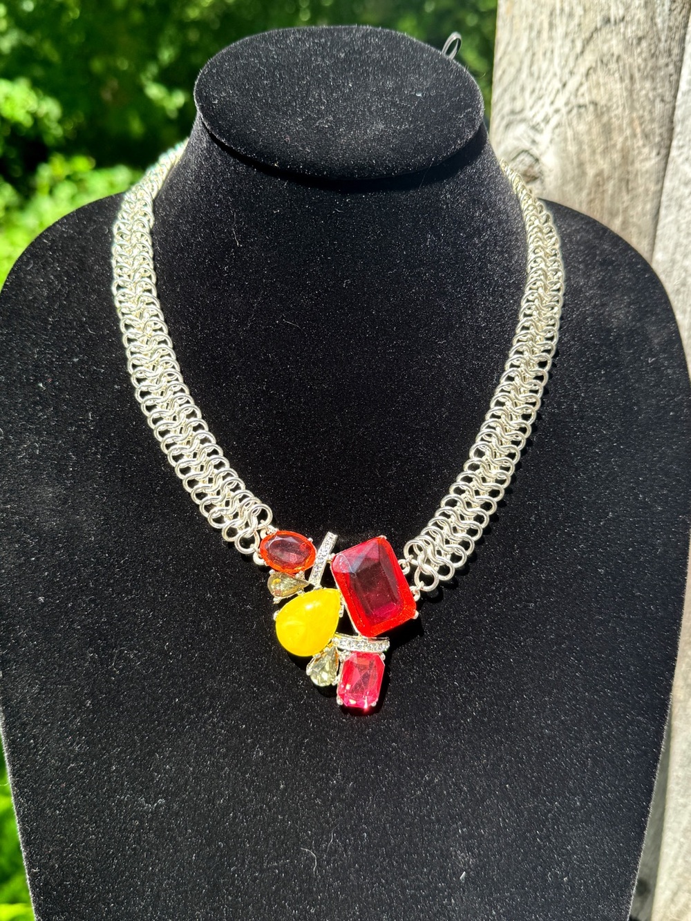 Multicolor Crystal Statement Necklace